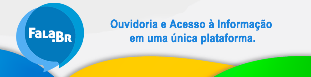 Banner com o texto: FALA.BR - Ouvidoria e acesso à informação em uma única plataforma